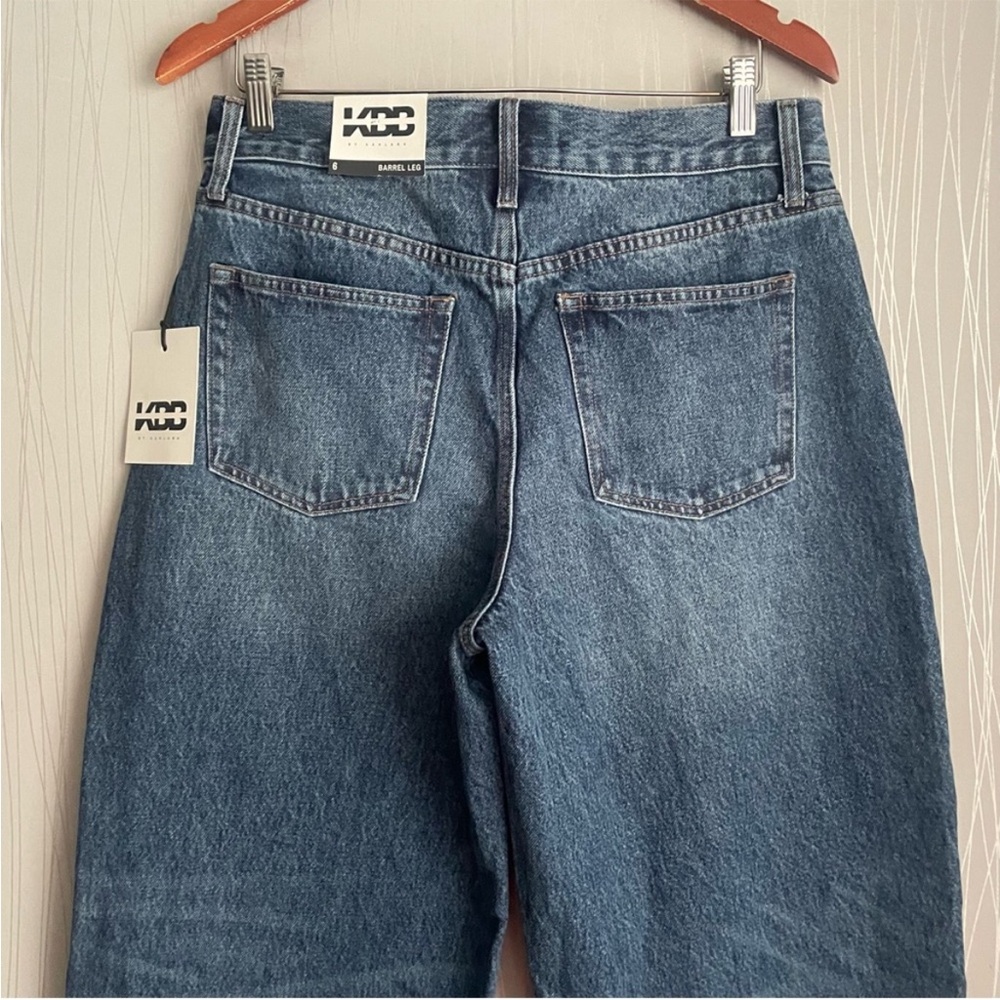 KBB by KAHLANA x Target Women's 6 Mid-Rise Wide Leg The Kahlana Jean Dark Wash - Picture 12 of 16